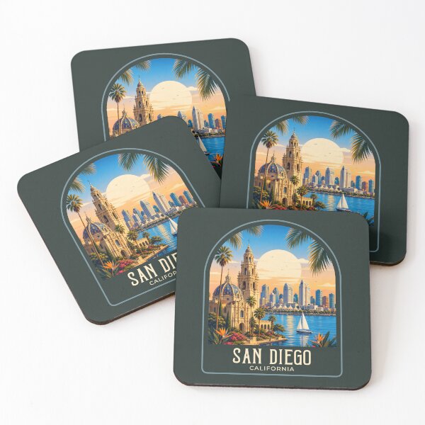 Item preview, San Diego Vintage Travel Illustration designed and sold by HomeLivingCo.