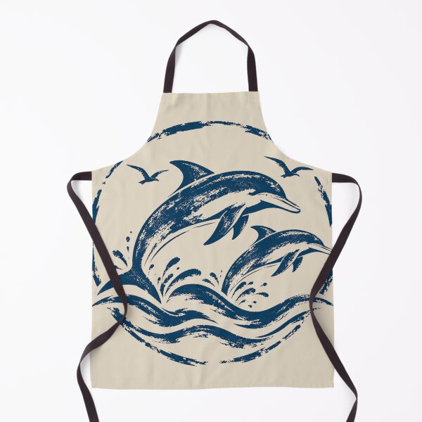 Item preview, Navy Blue Dolphin Family Ocean Emblem designed and sold by JonelCrafts.