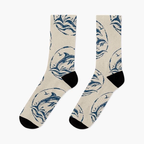 Item preview, Navy Blue Dolphin Family Ocean Emblem designed and sold by JonelCrafts.