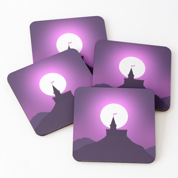 Item preview, Mystical Castle Moon Silhouette - 100% Mouse-Drawn MS Paint Art designed and sold by ArtisticJump.
