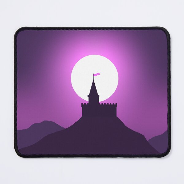Item preview, Mystical Castle Moon Silhouette - 100% Mouse-Drawn MS Paint Art designed and sold by ArtisticJump.