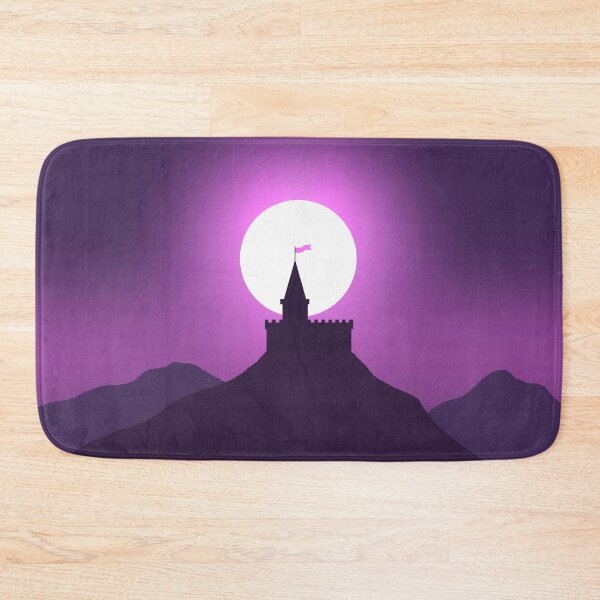 Item preview, Mystical Castle Moon Silhouette - 100% Mouse-Drawn MS Paint Art designed and sold by ArtisticJump.