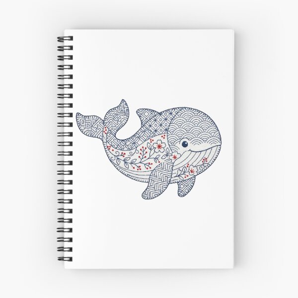 Item preview, whale in sashiko style designed and sold by Maewshooter.
