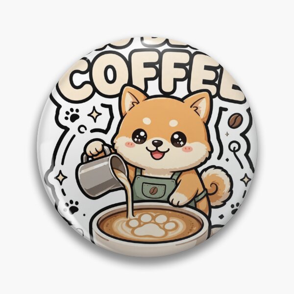 Item preview, Cute Chibi Shiba Inu Barista Paws Before Coffee Sticker designed and sold by xiaoxiaochibi.