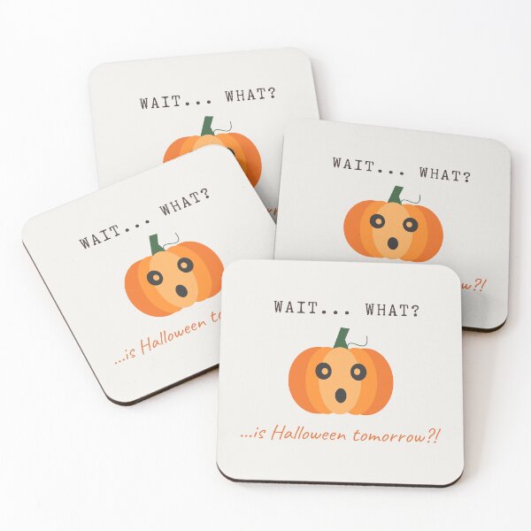 Item preview, Wait What Is Halloween Tomorrow Funny Pumpkin Minimalist Art Print & Greeting Card designed and sold by OlhaTironArt.