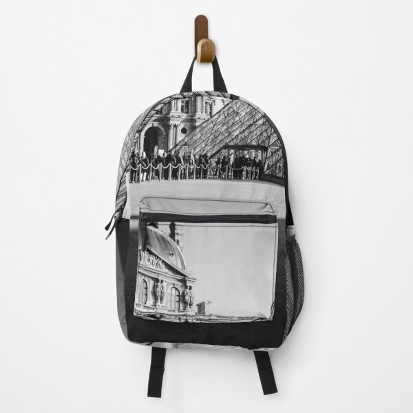 Item preview, The Louvre Pyramid, Louvre Museum Paris, France landscape black and white photograph designed and sold by Astrid Arkhangelsky.