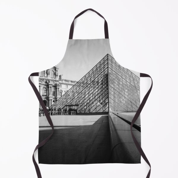 Item preview, The Louvre Pyramid, Louvre Museum Paris, France landscape black and white photograph designed and sold by Astrid Arkhangelsky.