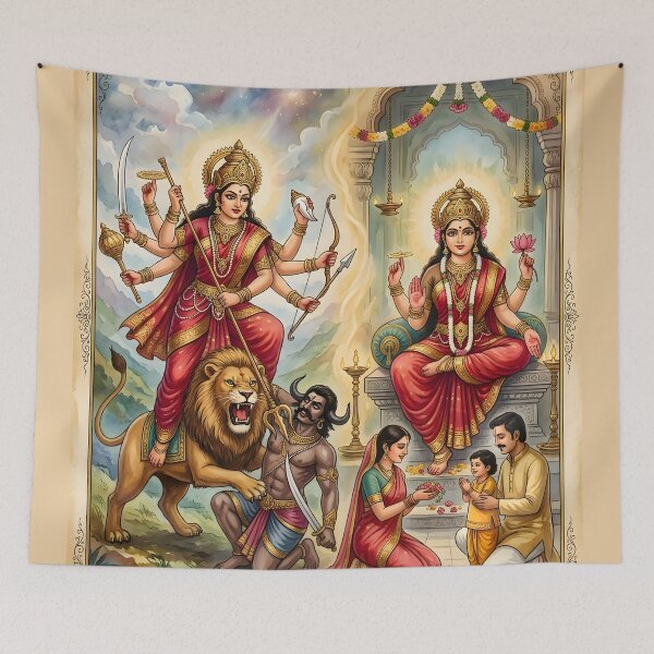 Item preview, Goddess Durga Hindu Goddess Devotional Art designed and sold by hutofdesigns.