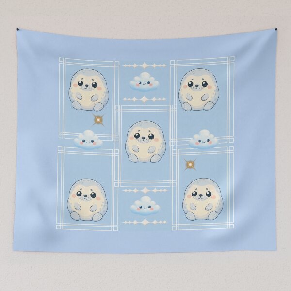 Item preview, Kawaii Cute Seal Clouds designed and sold by Azurart2.