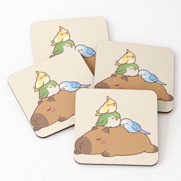 Item preview, Sleeping Capybara With Birds designed and sold by Doodlywood.
