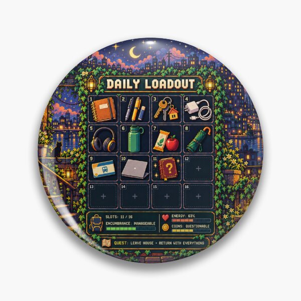 Item preview, Daily Loadout – Retro RPG Inventory Backpack Design designed and sold by astersgraphics.