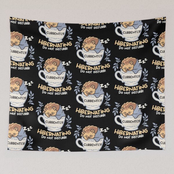 Item preview, Currently Hibernating Cute Hedgehog In Teacup Sleeping Winter Lover designed and sold by DevilMayCrySh.