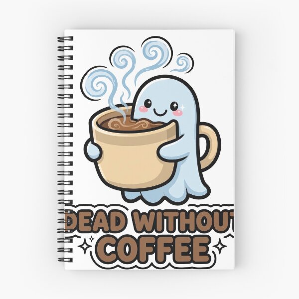 Item preview, Cute Ghost Hugging Giant Coffee Mug Dead Without Coffee Sticker designed and sold by xiaoxiaochibi.