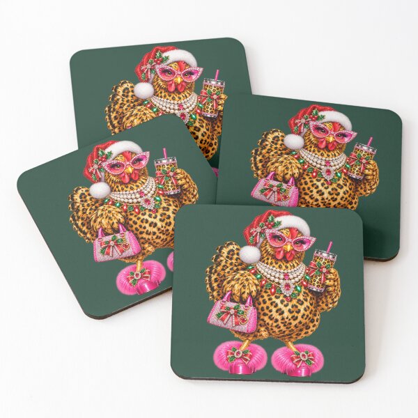 Item preview, Christmas Glam Leopard Chicken Pink Holiday Fashion Art designed and sold by AmiGraph.