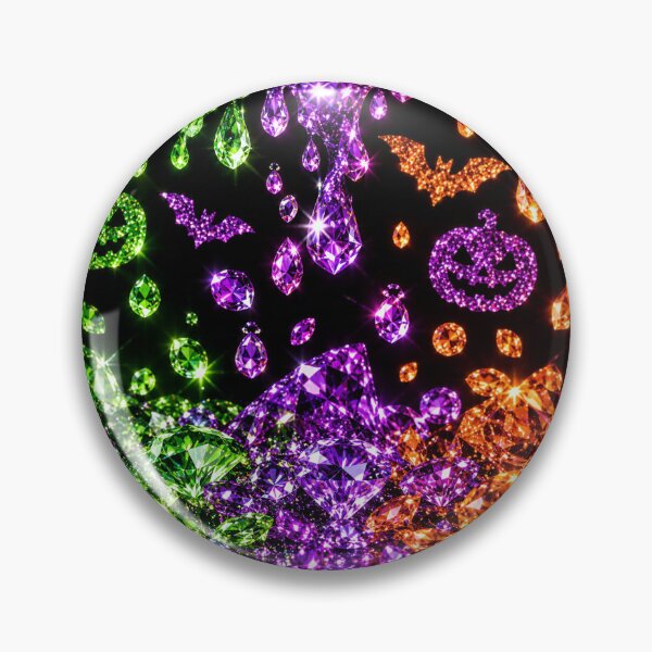 Item preview, Sparkling Halloween Crystal Diamonds Glitter Gems Pumpkin Bats designed and sold by BloomOfDesign.