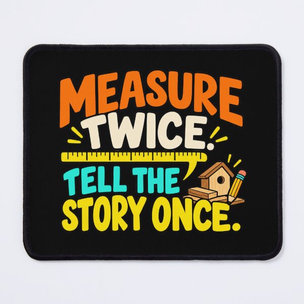 Item preview, Measure Twice Tell The Story Once Woodworking Humor designed and sold by DreamLayerStudio.