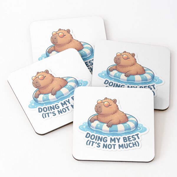 Item preview, Cute Capybara Doing My Best Floating on Pool Inflatable designed and sold by SnapStickerHub.
