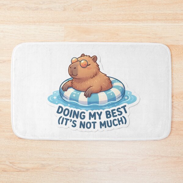 Item preview, Cute Capybara Doing My Best Floating on Pool Inflatable designed and sold by SnapStickerHub.
