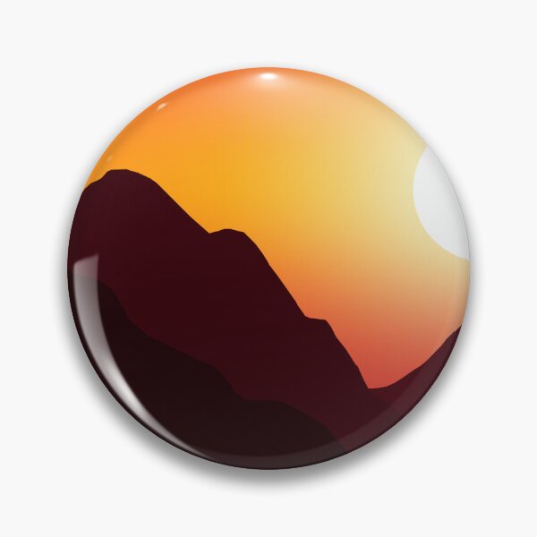 Item preview, Minimalist Mountain River Sunset - 100% Mouse-Drawn MS Paint Art designed and sold by ArtisticJump.