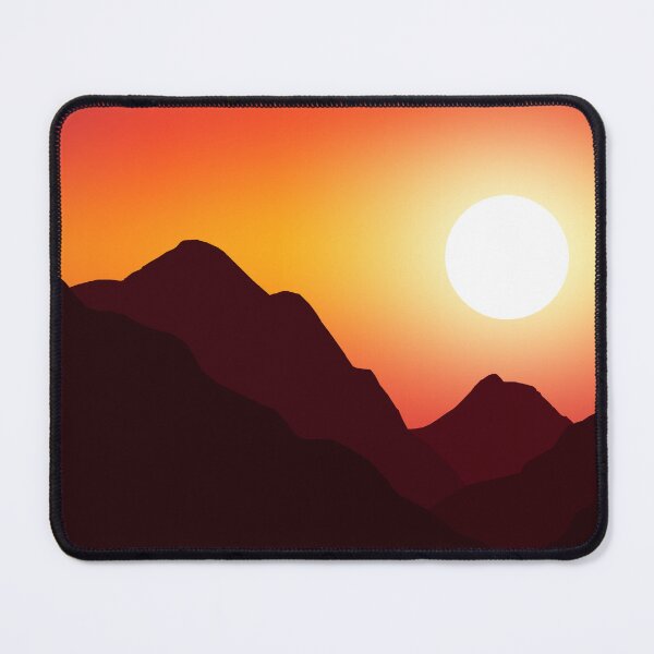 Item preview, Minimalist Mountain River Sunset - 100% Mouse-Drawn MS Paint Art designed and sold by ArtisticJump.