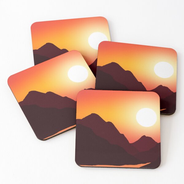 Item preview, Minimalist Mountain River Sunset - 100% Mouse-Drawn MS Paint Art designed and sold by ArtisticJump.