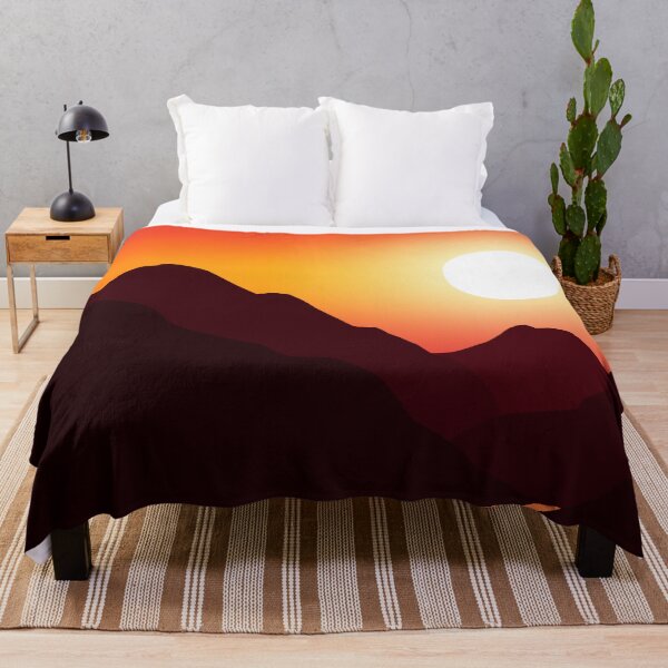 Item preview, Minimalist Mountain River Sunset - 100% Mouse-Drawn MS Paint Art designed and sold by ArtisticJump.