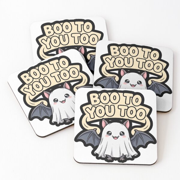 Item preview, Cute Bat in Ghost Costume Boo To You Too Halloween Sticker designed and sold by xiaoxiaochibi.