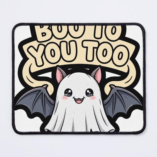 Item preview, Cute Bat in Ghost Costume Boo To You Too Halloween Sticker designed and sold by xiaoxiaochibi.
