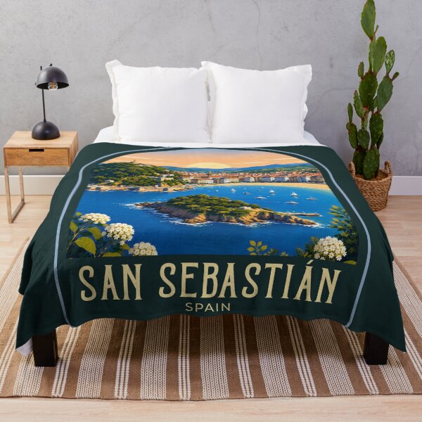 Item preview, San Sebastián Vintage Travel Illustration designed and sold by HomeLivingCo.