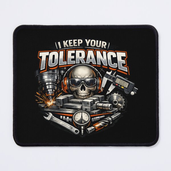Item preview, I Keep Your Tolerance – Machinist Metalworking Skull designed and sold by SidTastic .