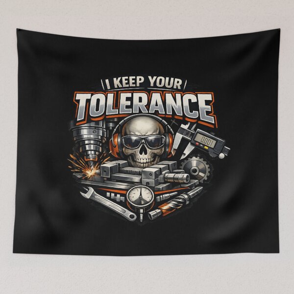 Item preview, I Keep Your Tolerance – Machinist Metalworking Skull designed and sold by SidTastic .