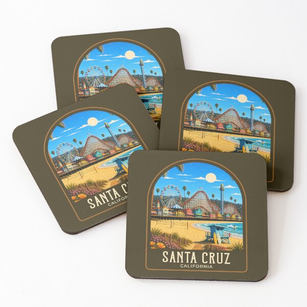 Item preview, Santa Cruz Vintage Travel Illustration designed and sold by HomeLivingCo.