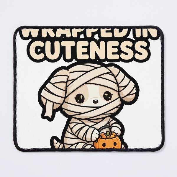 Item preview, Cute Mummy Puppy Holding Pumpkin Candy Bucket Sticker designed and sold by xiaoxiaochibi.