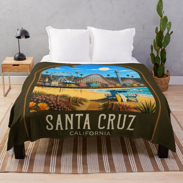 Item preview, Santa Cruz Vintage Travel Illustration designed and sold by HomeLivingCo.