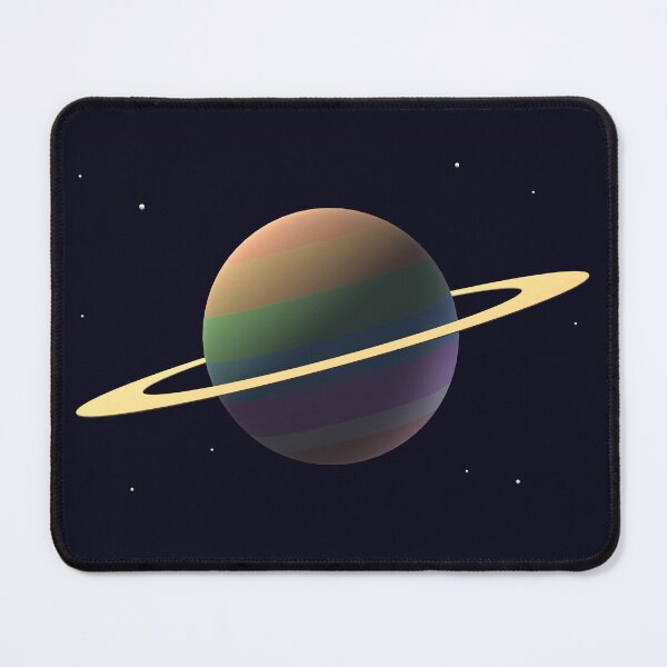Item preview, Vintage Sci-Fi Pastel Saturn - 100% Mouse-Drawn MS Paint Art designed and sold by ArtisticJump.
