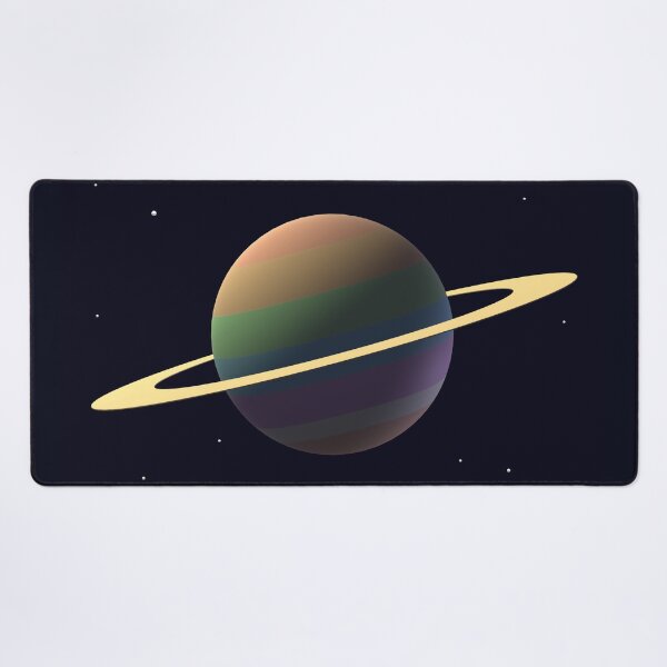 Item preview, Vintage Sci-Fi Pastel Saturn - 100% Mouse-Drawn MS Paint Art designed and sold by ArtisticJump.