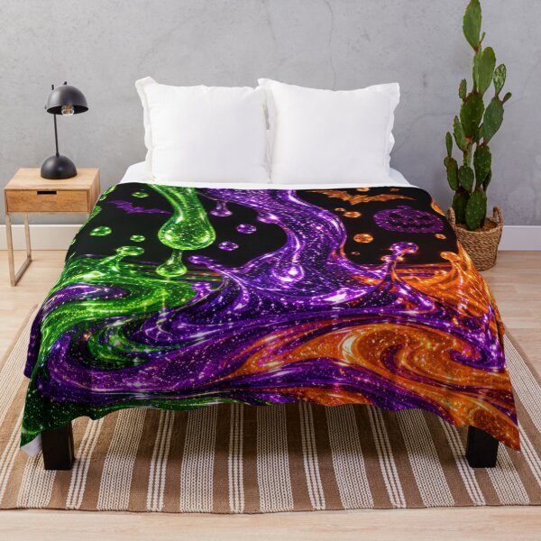 Item preview, Glitter Halloween Slime Dripping Purple Green Orange Spooky Art designed and sold by BloomOfDesign.