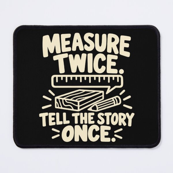 Item preview, Measure Twice Tell The Story Once Carpenter Humor designed and sold by DreamLayerStudio.