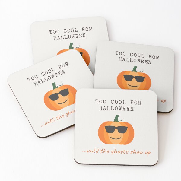 Item preview, Too Cool For Halloween Funny Pumpkin Minimalist Art Print & Greeting Card designed and sold by OlhaTironArt.