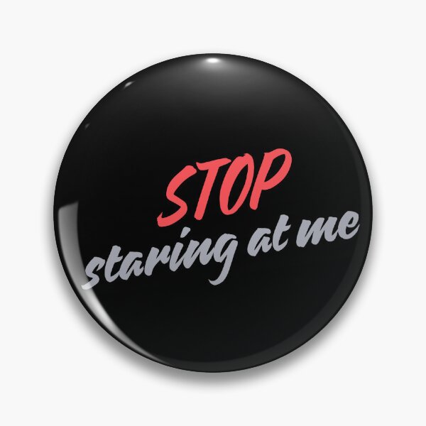 Item preview, STOP Staring at Me Funny Sarcastic Quote red gray designed and sold by BoldPowStudio.