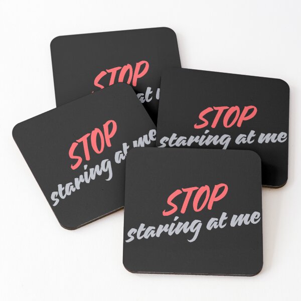 Item preview, STOP Staring at Me Funny Sarcastic Quote red gray designed and sold by BoldPowStudio.