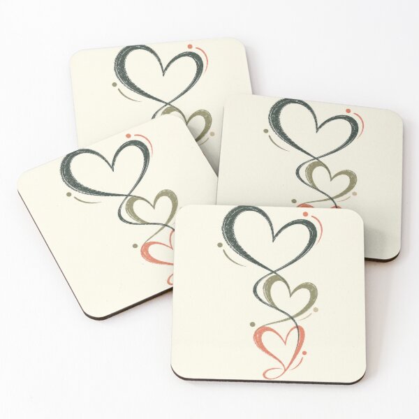 Item preview, Simple line and color hearts designed and sold by anytka.