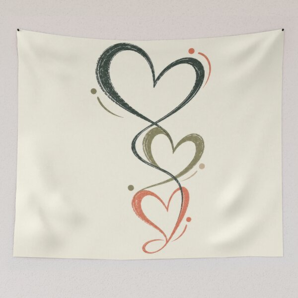Item preview, Simple line and color hearts designed and sold by anytka.