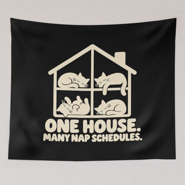 Item preview, One House Many Nap Schedules Multi Cat Humor designed and sold by DreamLayerStudio.