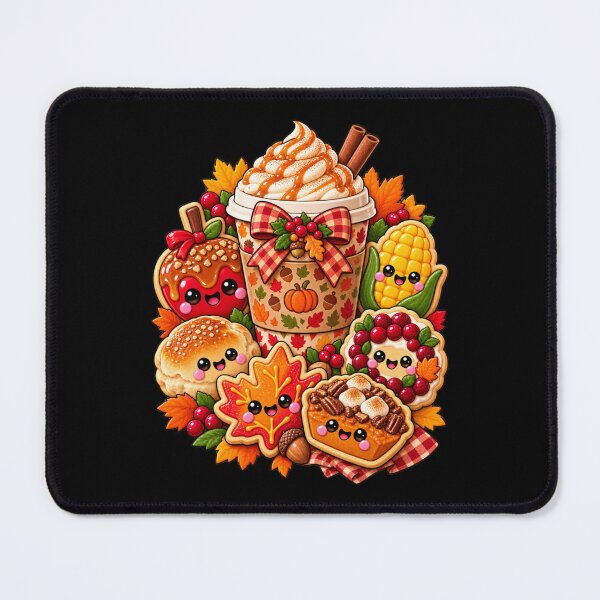 Item preview, Kawaii Thanksgiving Treats with Pumpkin Spice Coffee, Corn, Cranberries and Autumn Cookies designed and sold by ALH Apparel.