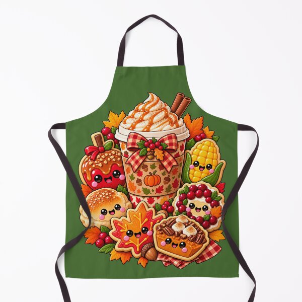 Item preview, Kawaii Thanksgiving Treats with Pumpkin Spice Coffee, Corn, Cranberries and Autumn Cookies designed and sold by ALH Apparel.