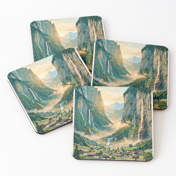 Item preview, Switzerland — Lauterbrunnen Valley — A Golden Morning Among the Swiss Alps designed and sold by DibujandoPorfa.