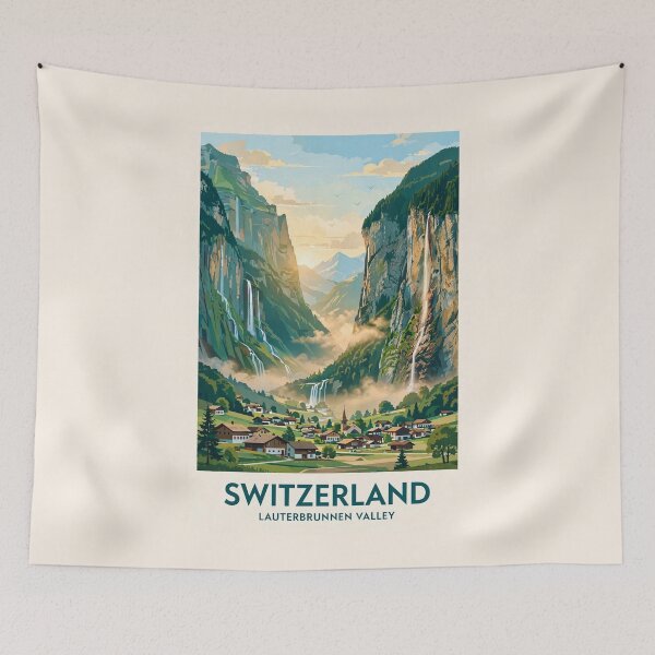 Item preview, Switzerland — Lauterbrunnen Valley — A Golden Morning Among the Swiss Alps designed and sold by DibujandoPorfa.