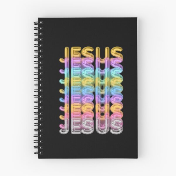 Item preview, Jesus Neon Sign Repeat Pattern – Colorful Glowing Christian Typography Design designed and sold by EatPrayLive.