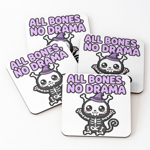 Item preview, Sassy Skeleton Cat Witch Hat All Bones No Drama Halloween Sticker designed and sold by xiaoxiaochibi.
